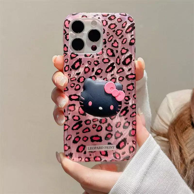 HelloKitty Leopard Phone Case and Pop Socket - Blind Box Mall