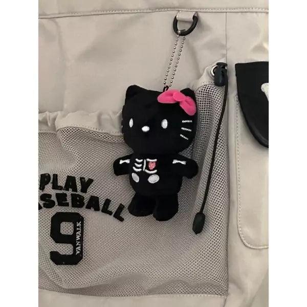 Black Kitty Skeleton Plushie KeyChain - Blind Box Mall