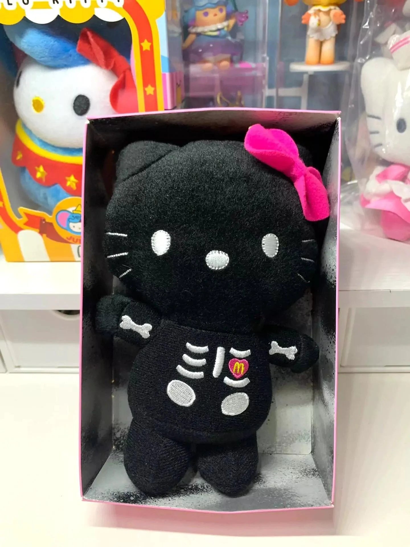 Black Kitty Skeleton Plushie KeyChain - Blind Box Mall