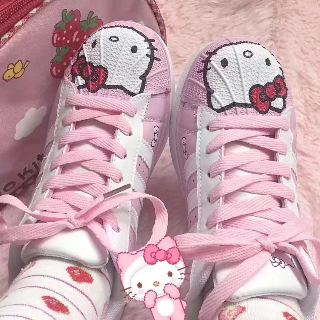 Cinnamoroll & Hello Kitty Kawaii Face Sneakers - Blind Box Mall