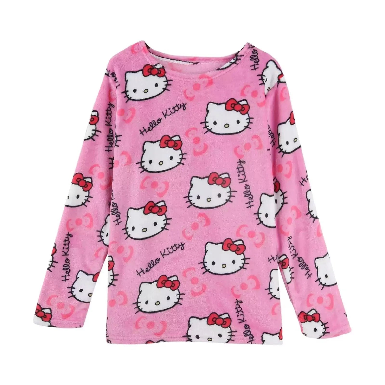 Hello Kitty Fuzzy Long Sleeve Top - Blind Box Mall