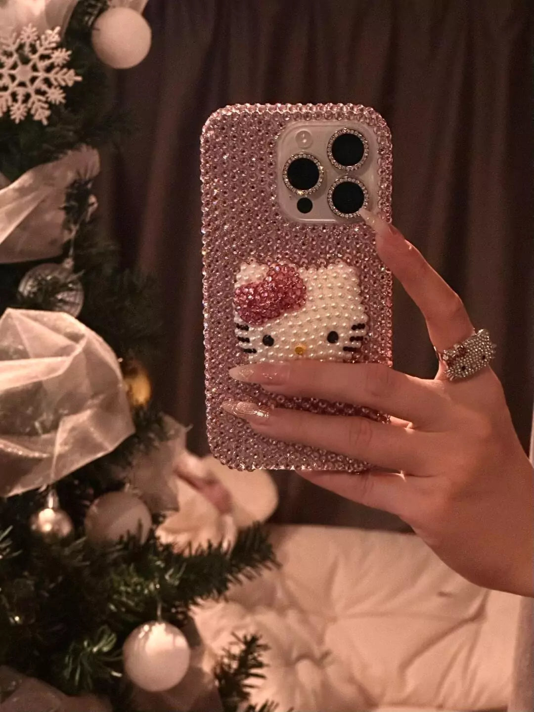 Hello Kitty Handmade Rhinestone Diamond Phone Case - Blind Box Mall