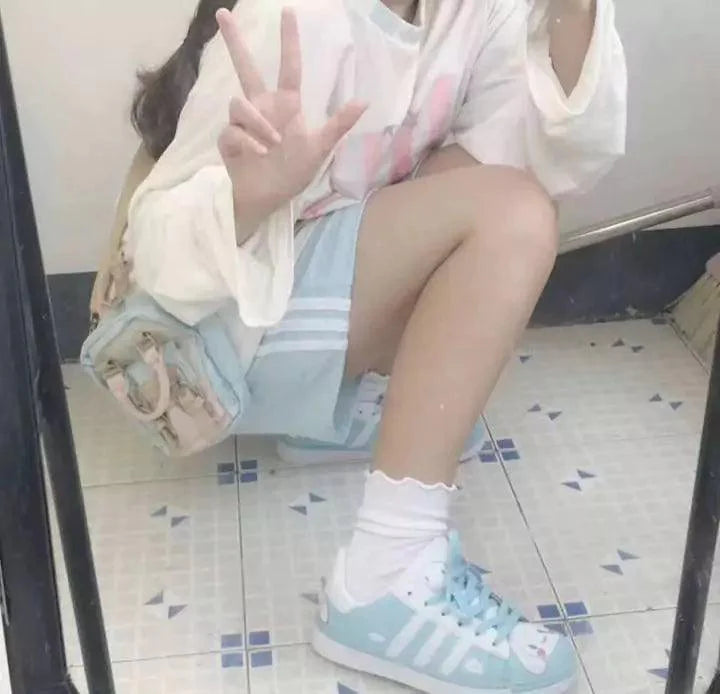 Cinnamoroll & Hello Kitty Kawaii Face Sneakers - Blind Box Mall