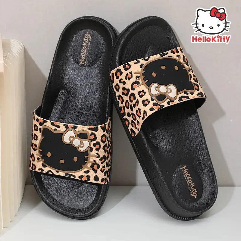 Hello Kitty Leopard Print Slippers - Blind Box Mall