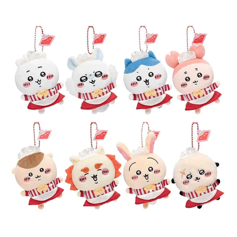 ✨ Chiikawa Café Crew Mini Charm ✨11cm Mini Plush Keychain – Adorable Anime Collectible - Blind Box Mall