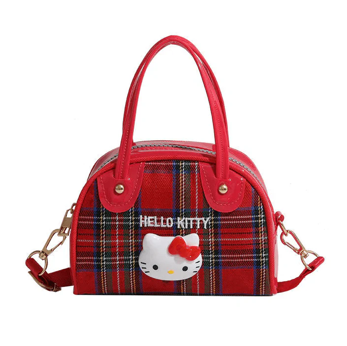 HelloKitty Classic Plaid Retro Shell Bag - Blind Box Mall