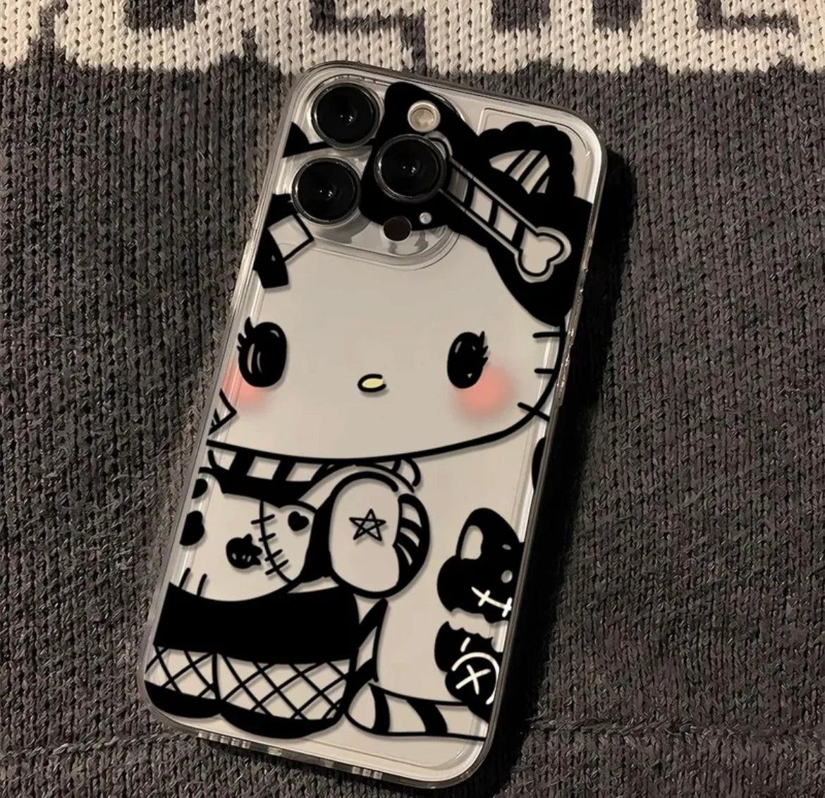 Hello Kitty / Kuromi Dark Angel Transparent Phone Case - Blind Box Mall