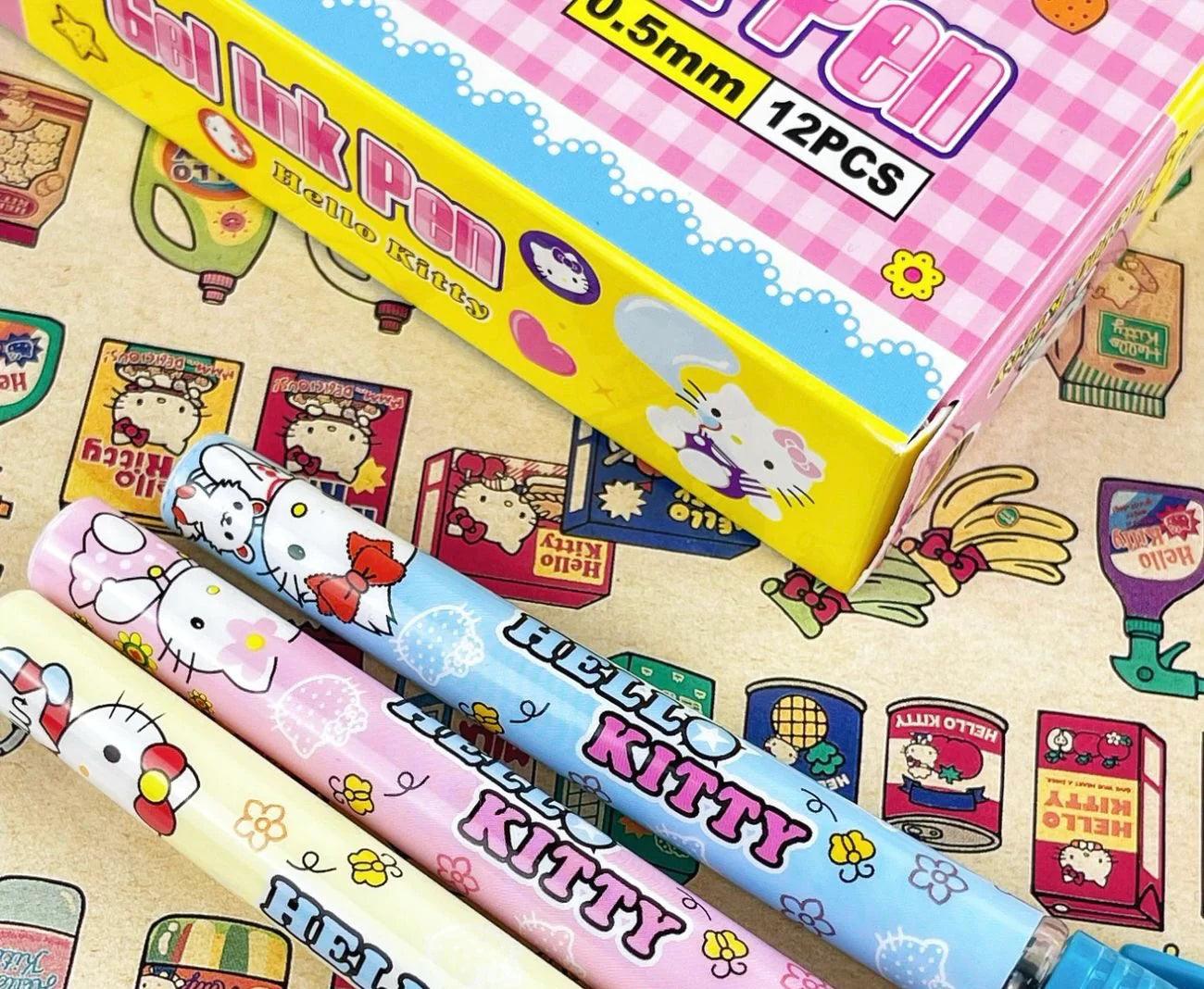 Hello Kitty Gell Pens Set (12 Pcs)
