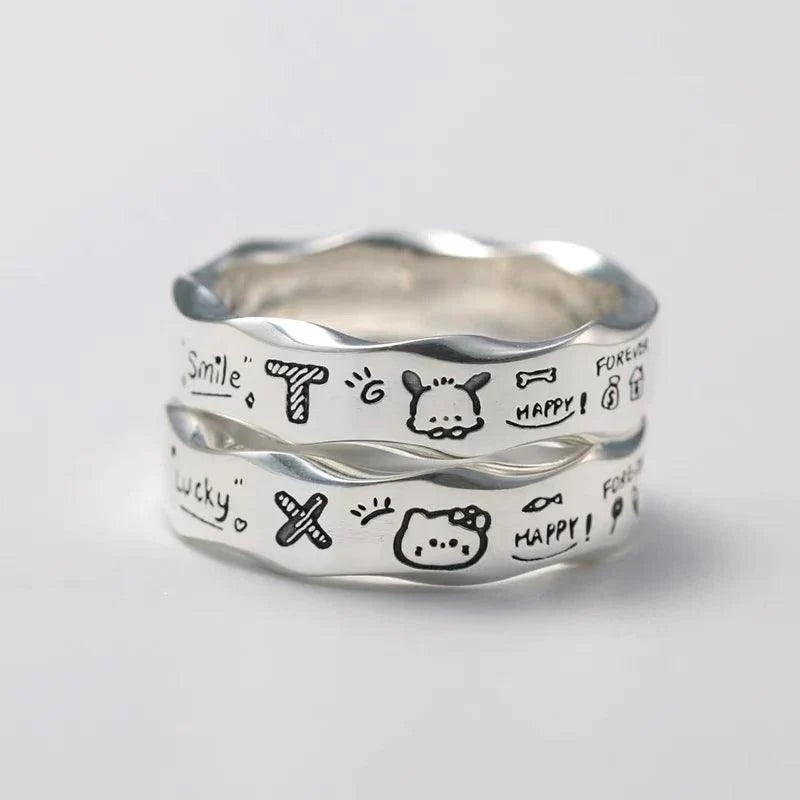 Sanrio Sterling Silver Graffiti Ring - Blind Box Mall