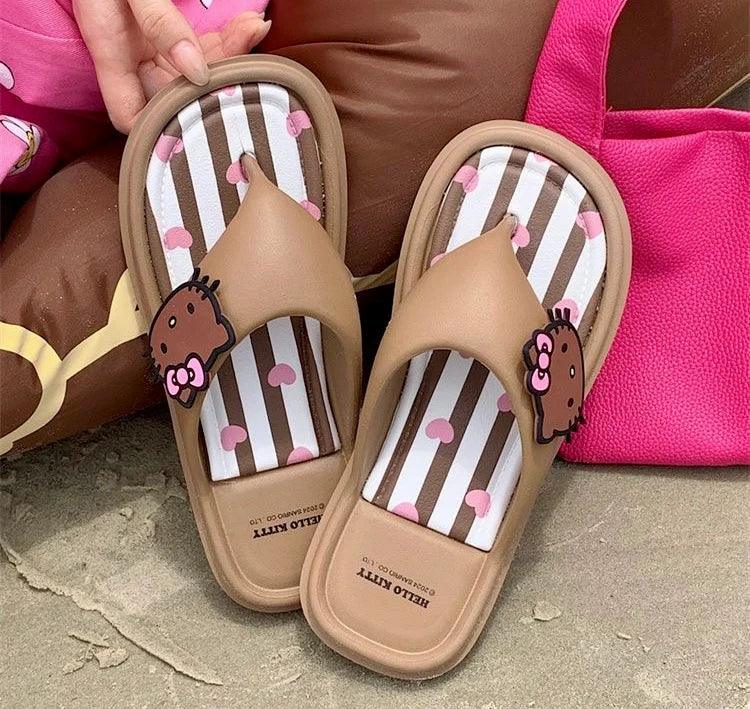Tanned Hello Kitty Flip-flop Slippers - Blind Box Mall