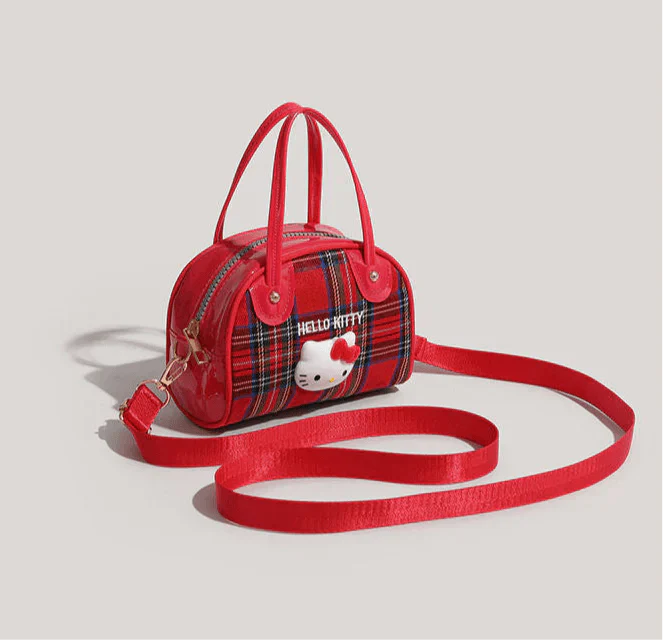 HelloKitty Classic Plaid Retro Shell Bag - Blind Box Mall