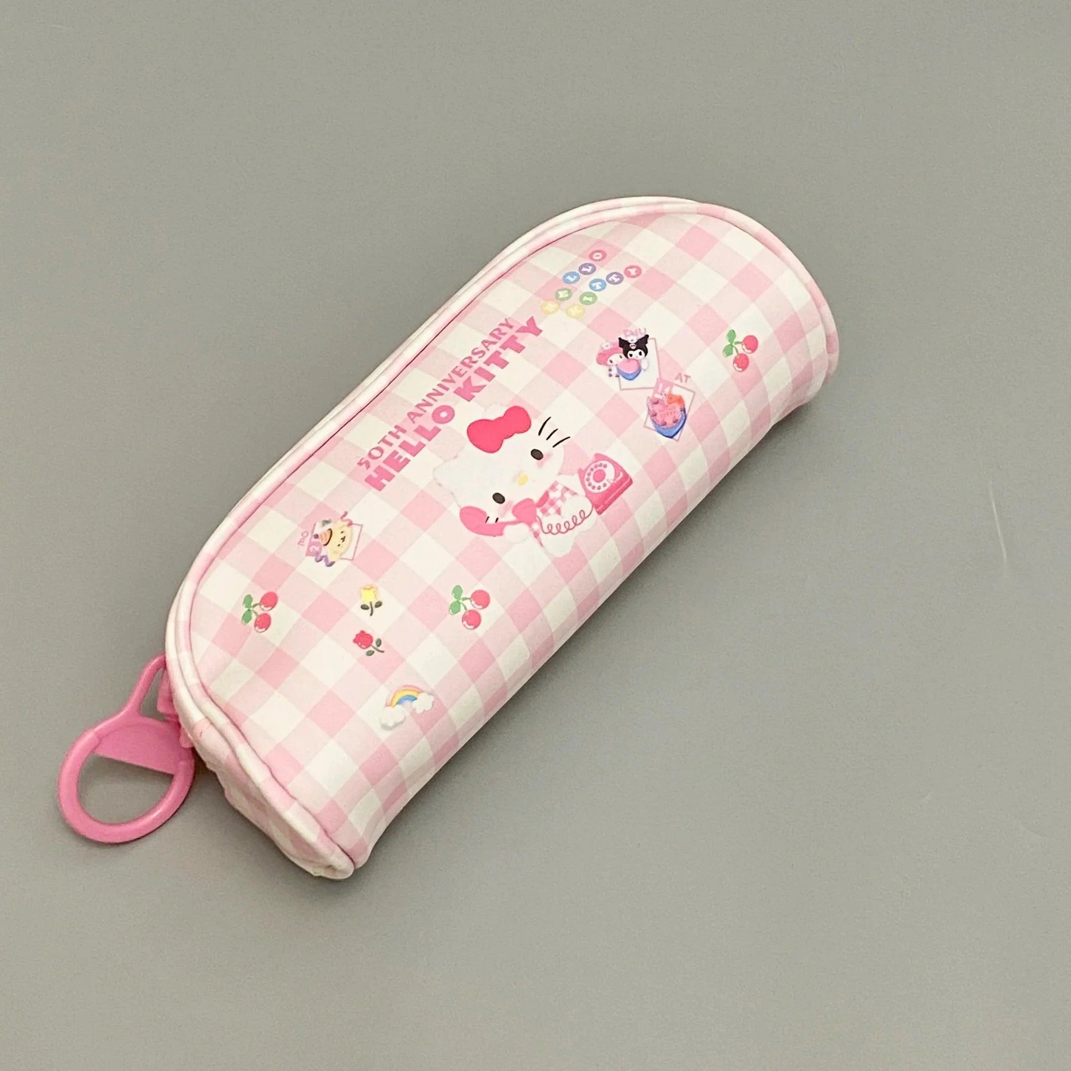 Hello Kitty Plaid Pencil Case with Oversized Zipper