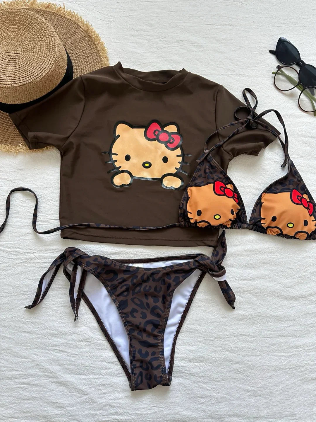 Hello Kitty Women’s Chic Halter String Bikini Set(3 piece)