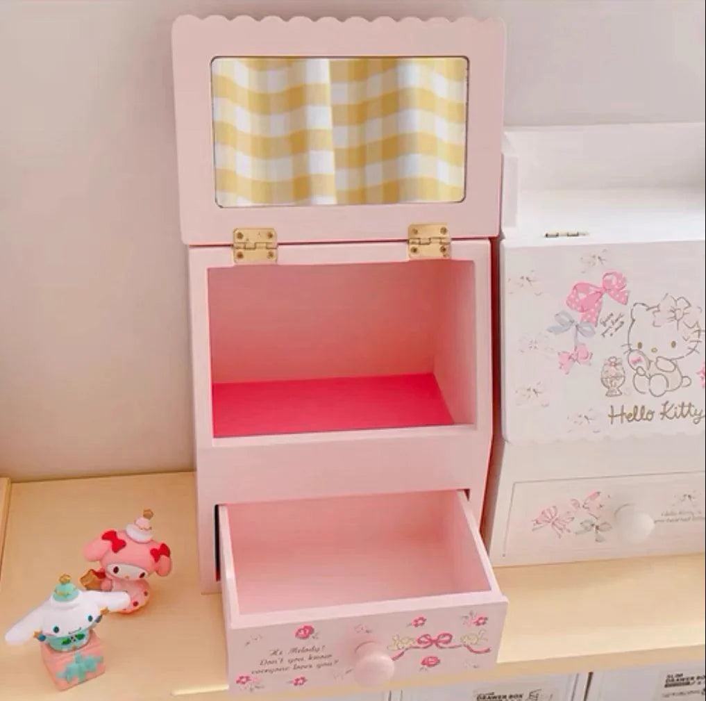 Sanrio Wooden Drawer With Mirror Inside - Blind Box Mall
