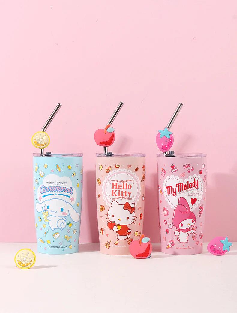 Sanrio Stainless Steel Tumblers with Lid and Straw