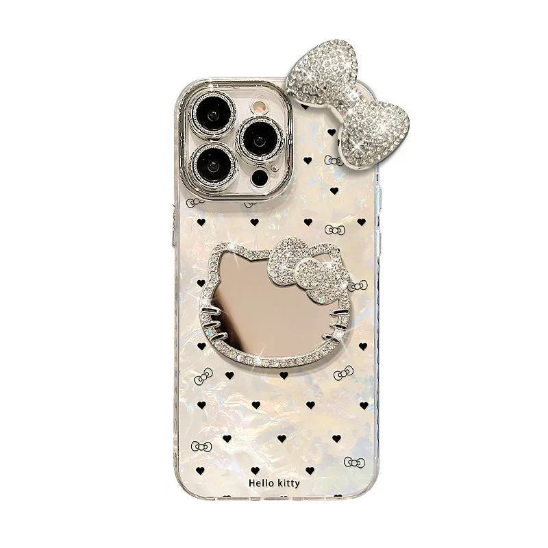 Hello Kitty Majestic Bow Vanity Stand Cover & Bracelet Phone Case - Blind Box Mall
