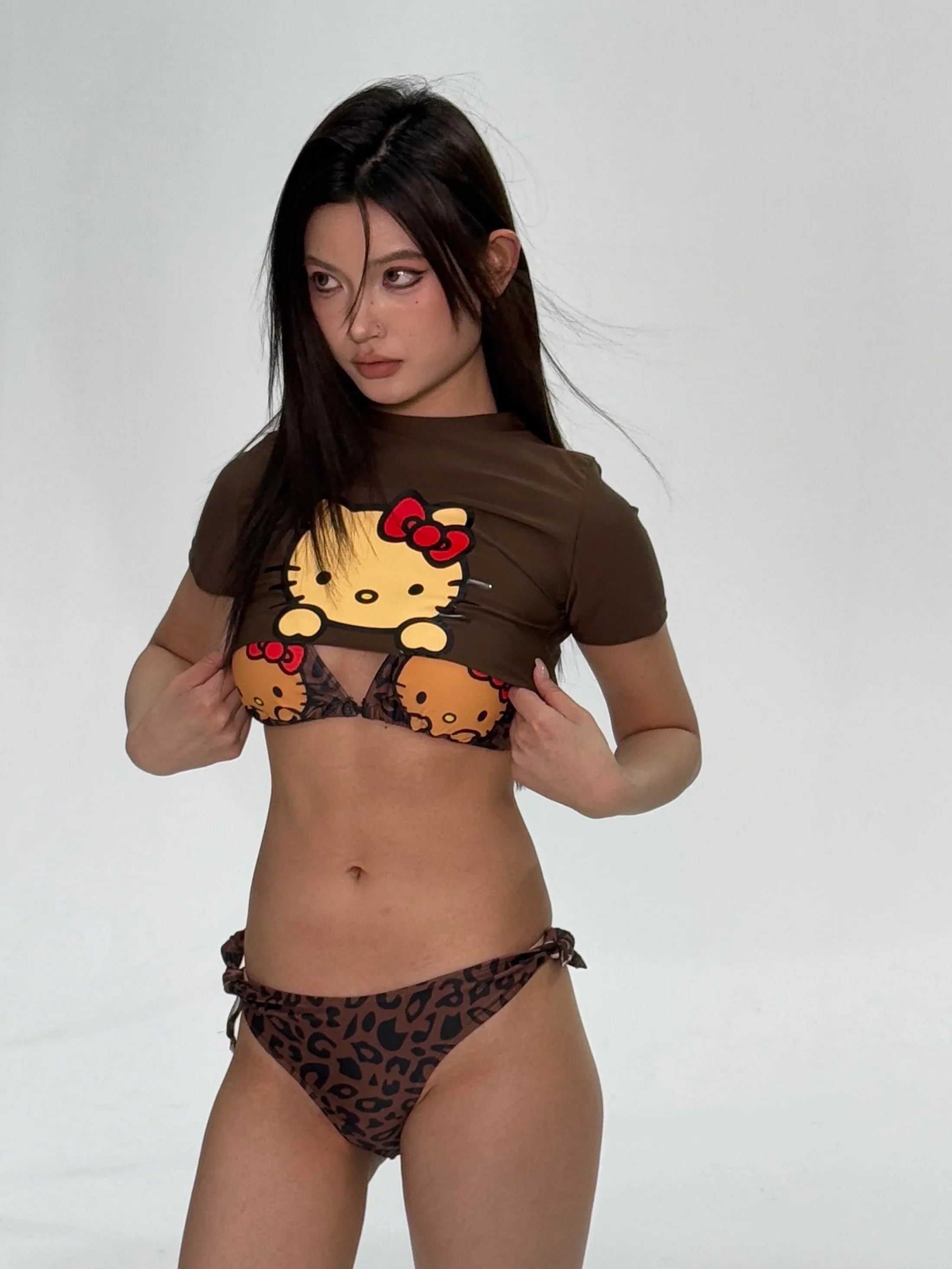 Hello Kitty Women’s Chic Halter String Bikini Set(3 piece)