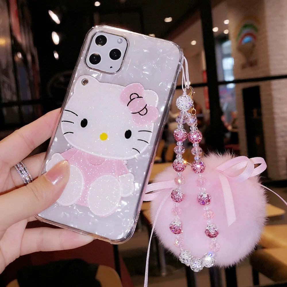 HelloKitty Shell Phone Case With Phone Charm