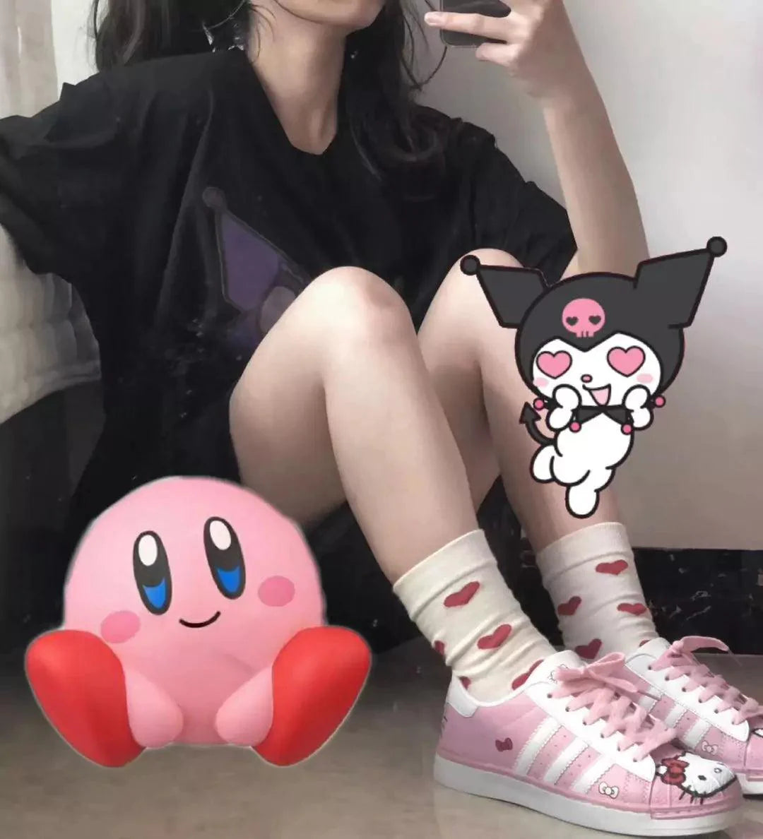 Cinnamoroll & Hello Kitty Kawaii Face Sneakers - Blind Box Mall