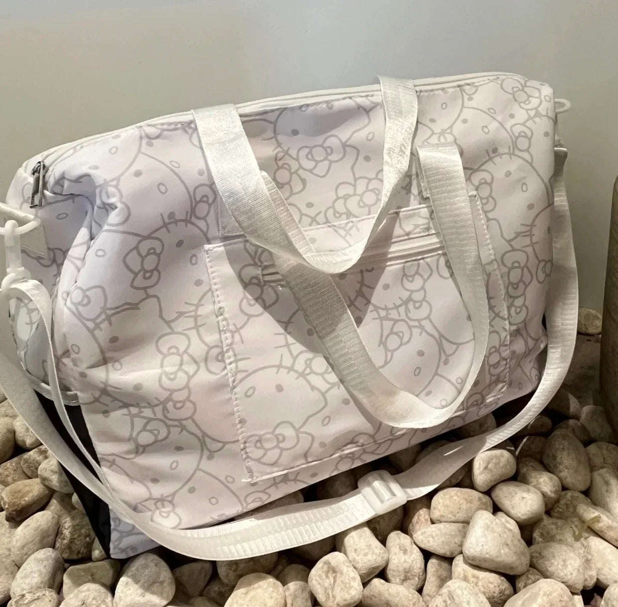 Hello Kitty Signature Face Duffle Bag | Gym Bag | Travel Companion - Blind Box Mall