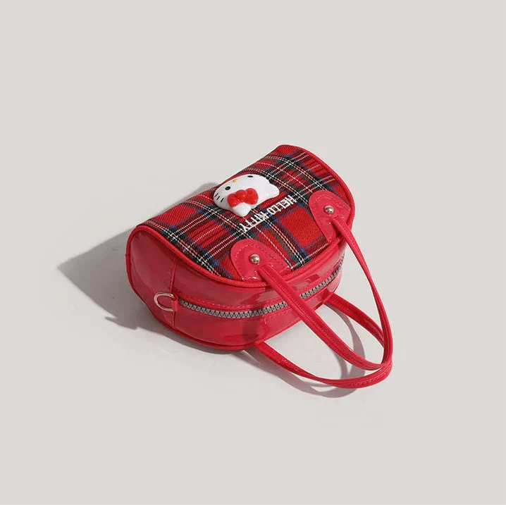 HelloKitty Classic Plaid Retro Shell Bag - Blind Box Mall