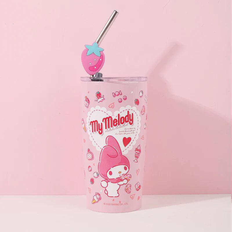 Sanrio Stainless Steel Tumblers with Lid and Straw