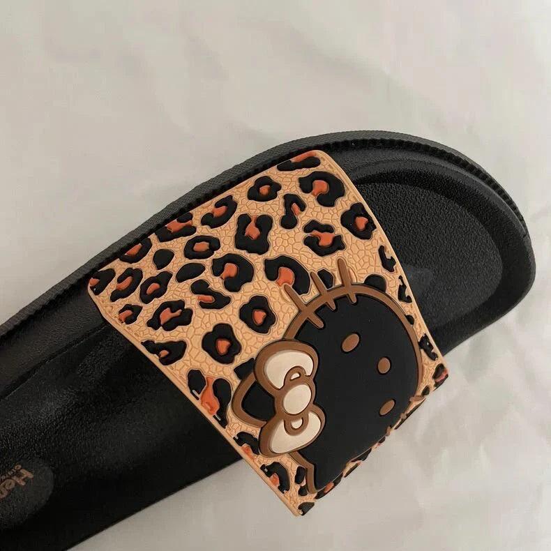 Hello Kitty Leopard Print Slippers - Blind Box Mall