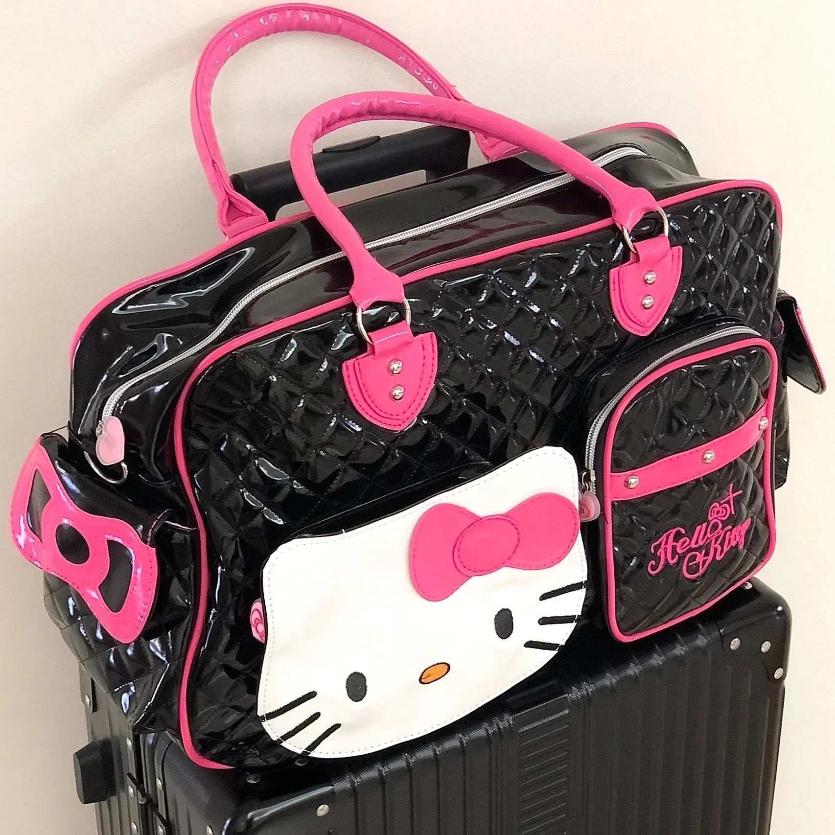 HelloKitty Cute PU Weekender Duffel Bag - Blind Box Mall