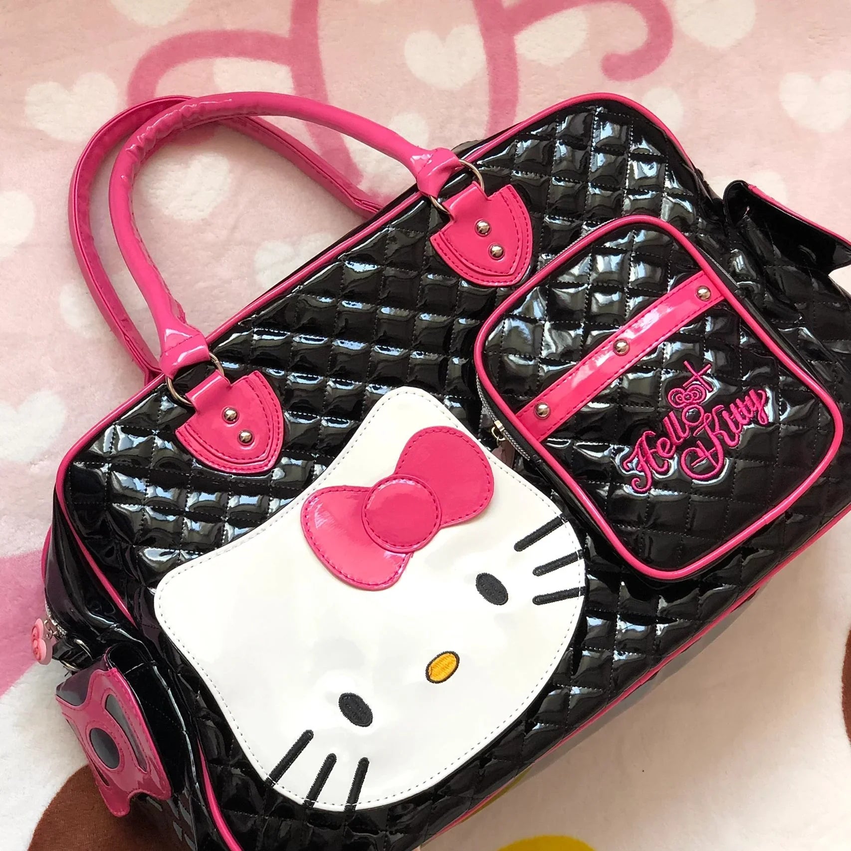 HelloKitty Cute PU Weekender Duffel Bag - Blind Box Mall