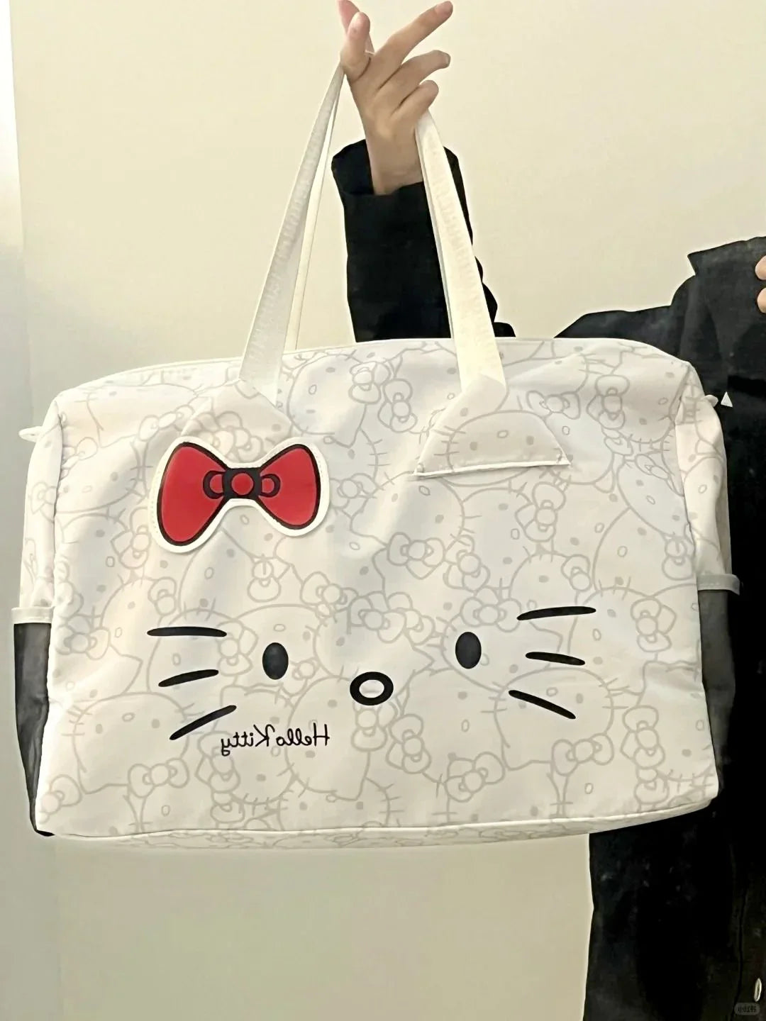 Hello Kitty Signature Face Duffle Bag | Gym Bag | Travel Companion - Blind Box Mall