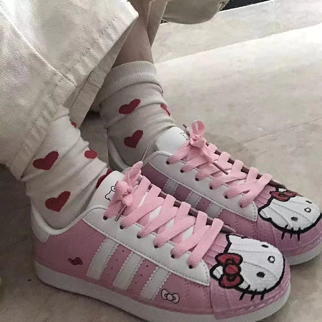 Cinnamoroll & Hello Kitty Kawaii Face Sneakers - Blind Box Mall