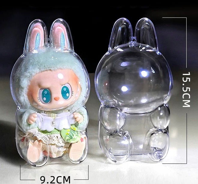 Clear protective case for Labubu The Monsters Have a Seat Vinyl Plush Pendant - Blind Box Mall