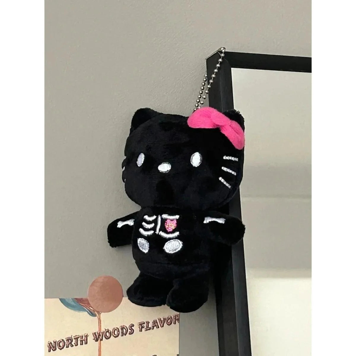 Black Kitty Skeleton Plushie KeyChain - Blind Box Mall