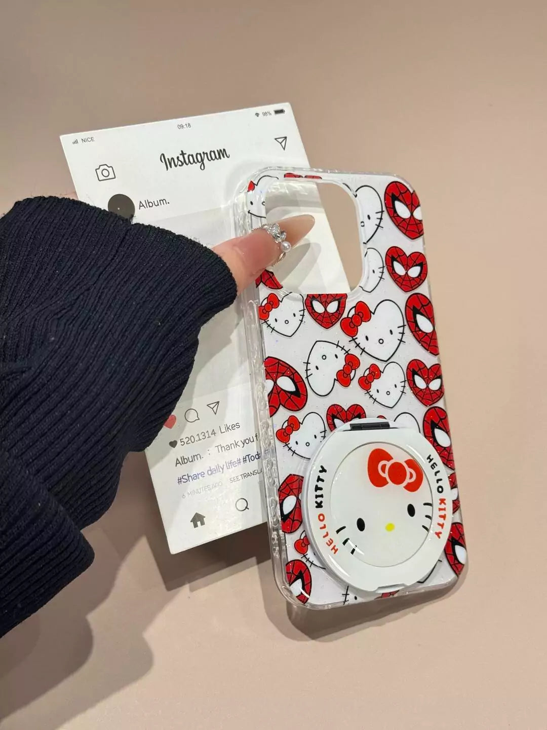 Hellokitty Spiderman Cute Phone Case - Blind Box Mall
