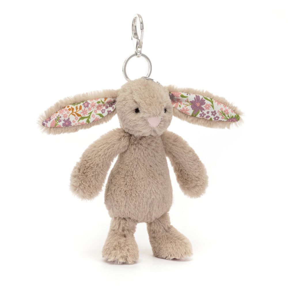 Jellycat Bashful Beige Bag Charm Floral Ears
