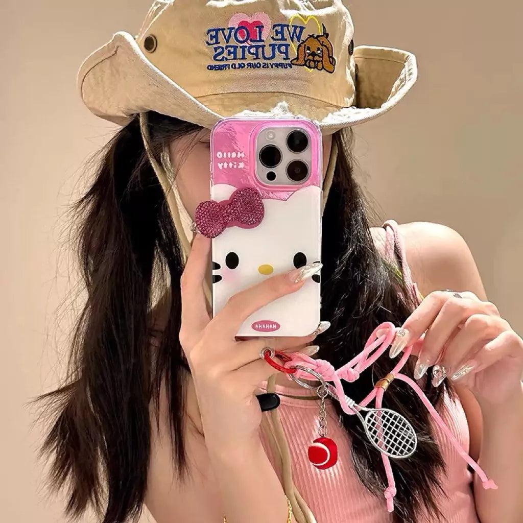 HelloKitty Shimmering Phone Case with Bow - Blind Box Mall
