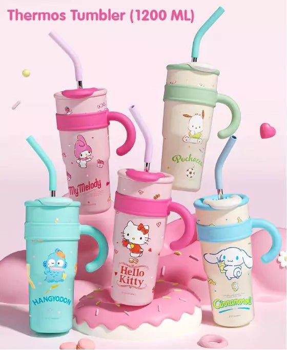 Sanrio Straw Stainless Steel Thermos Tumbler