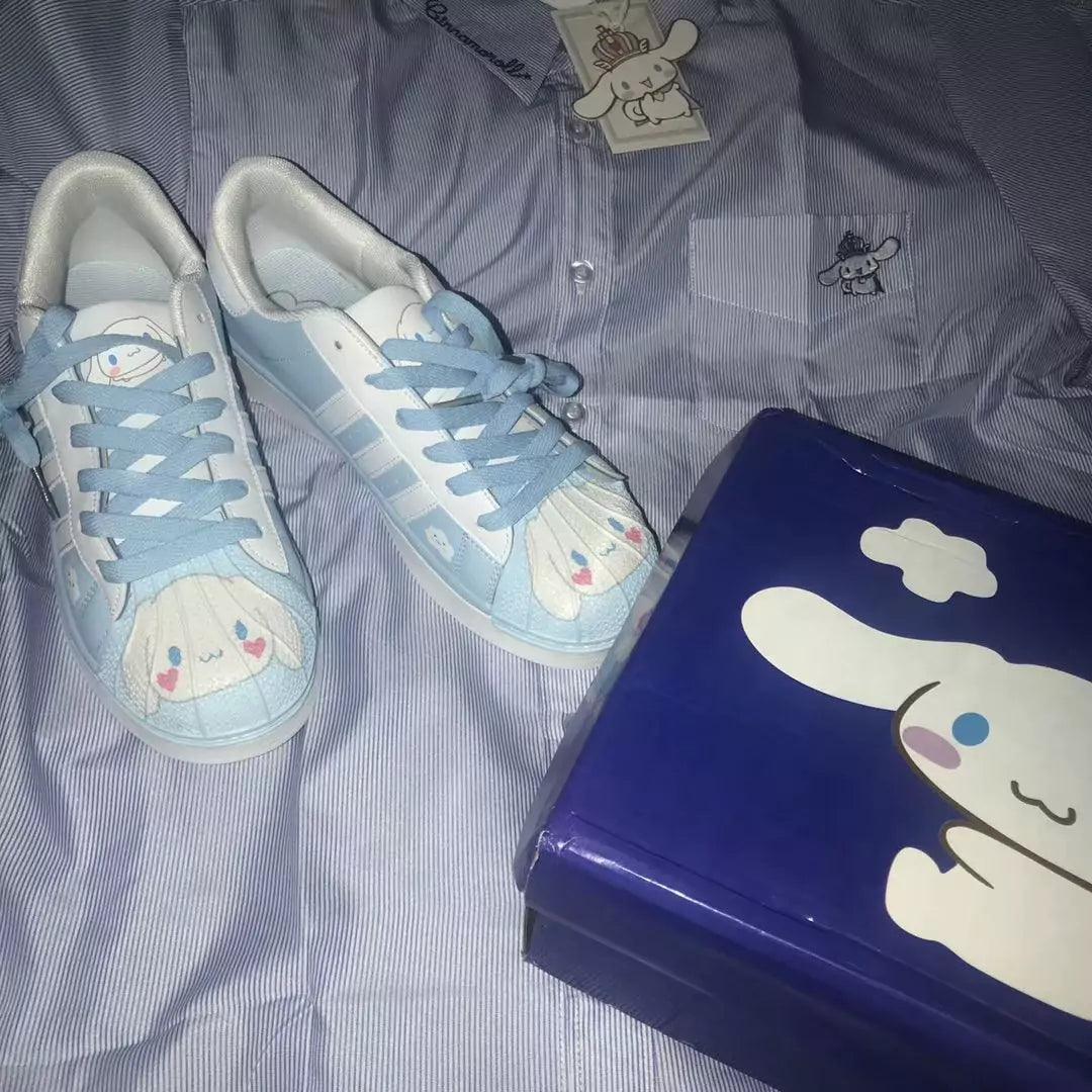 Cinnamoroll & Hello Kitty Kawaii Face Sneakers - Blind Box Mall