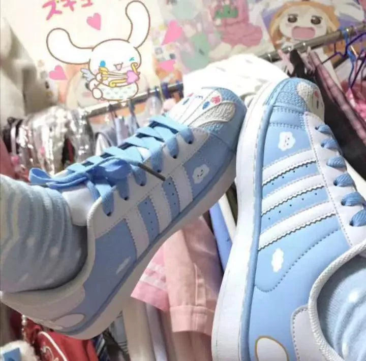 Cinnamoroll & Hello Kitty Kawaii Face Sneakers - Blind Box Mall