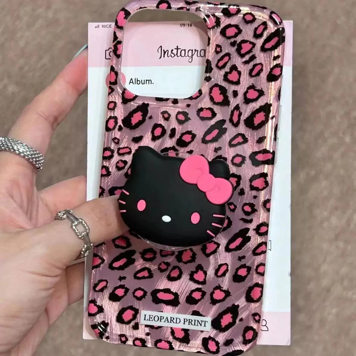 HelloKitty Leopard Phone Case and Pop Socket - Blind Box Mall