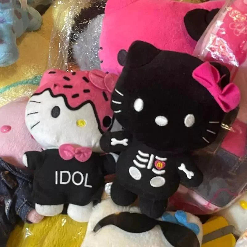 Black Kitty Skeleton Plushie KeyChain - Blind Box Mall