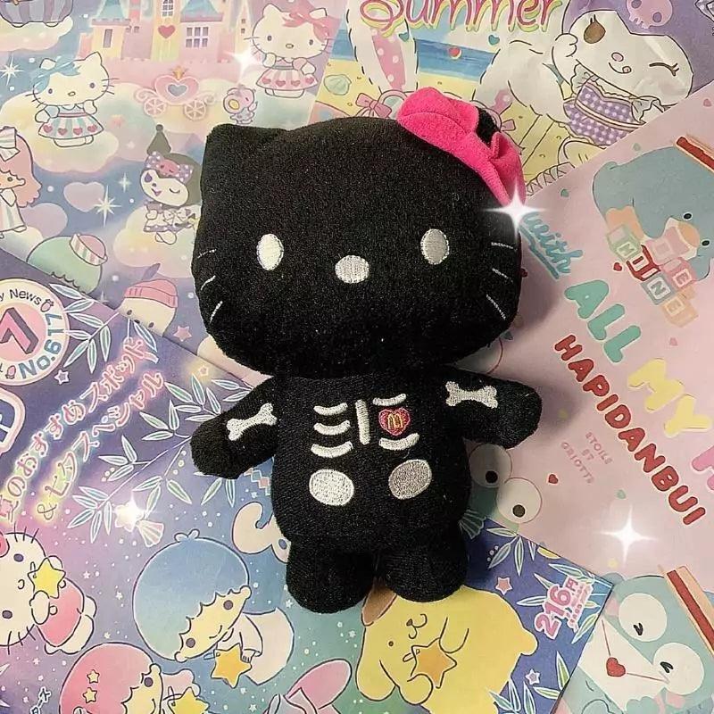 Black Kitty Skeleton Plushie KeyChain - Blind Box Mall