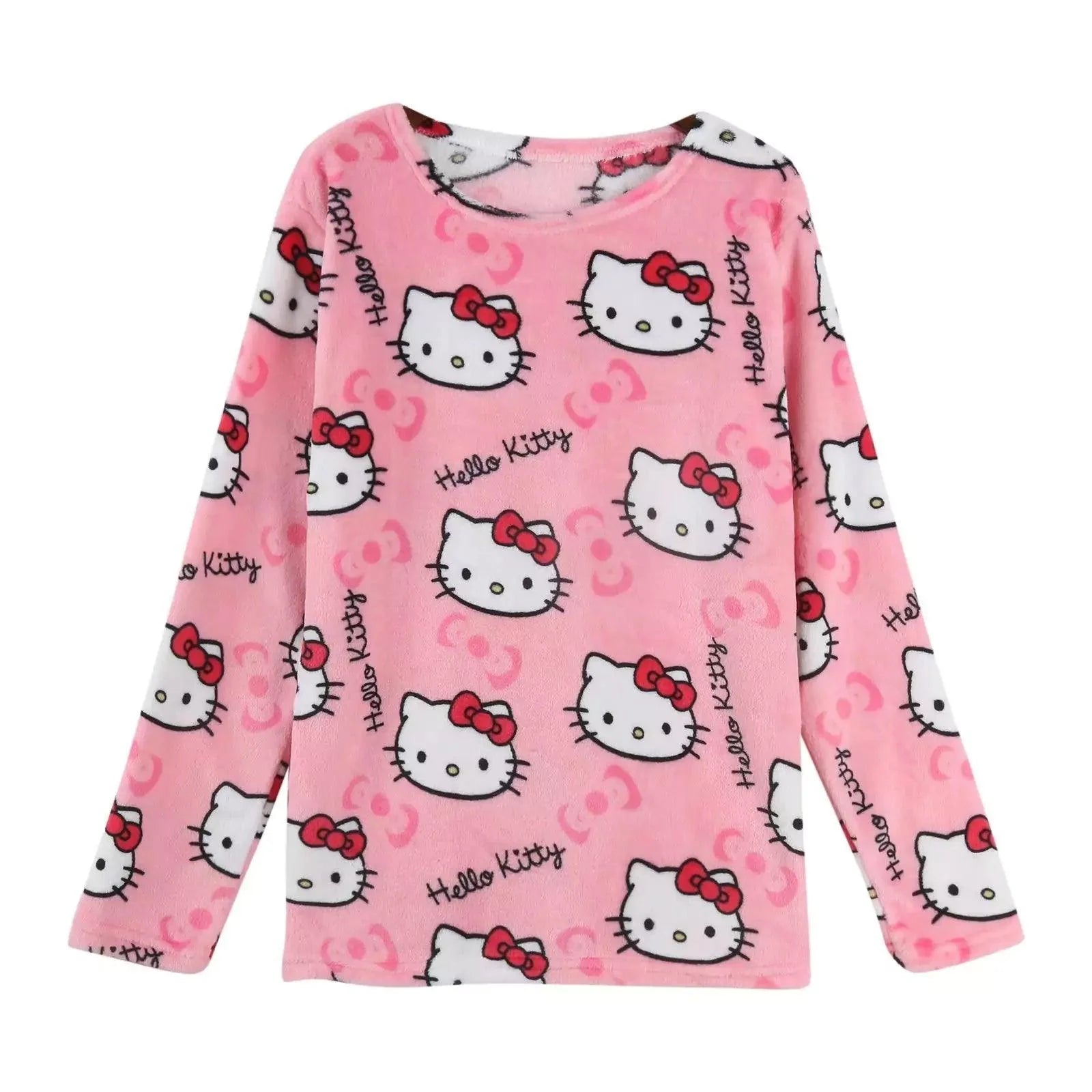 Hello Kitty Fuzzy Long Sleeve Top - Blind Box Mall