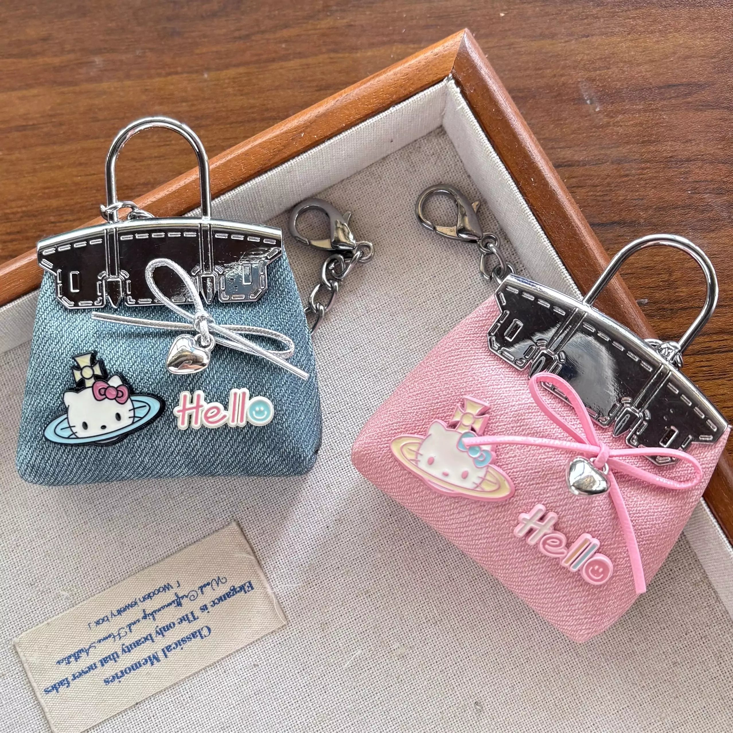 Hello Kitty Handmade Denim Saturn Bag Charms - Blind Box Mall