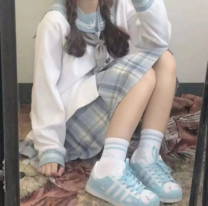 Cinnamoroll & Hello Kitty Kawaii Face Sneakers - Blind Box Mall