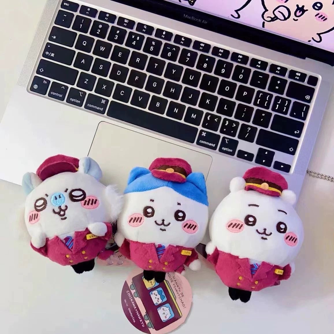 🚂 Chiikawa Train Conductor Mini Plush (11cm) - All Aboard the Cuteness Express! Mini Plush Keychain