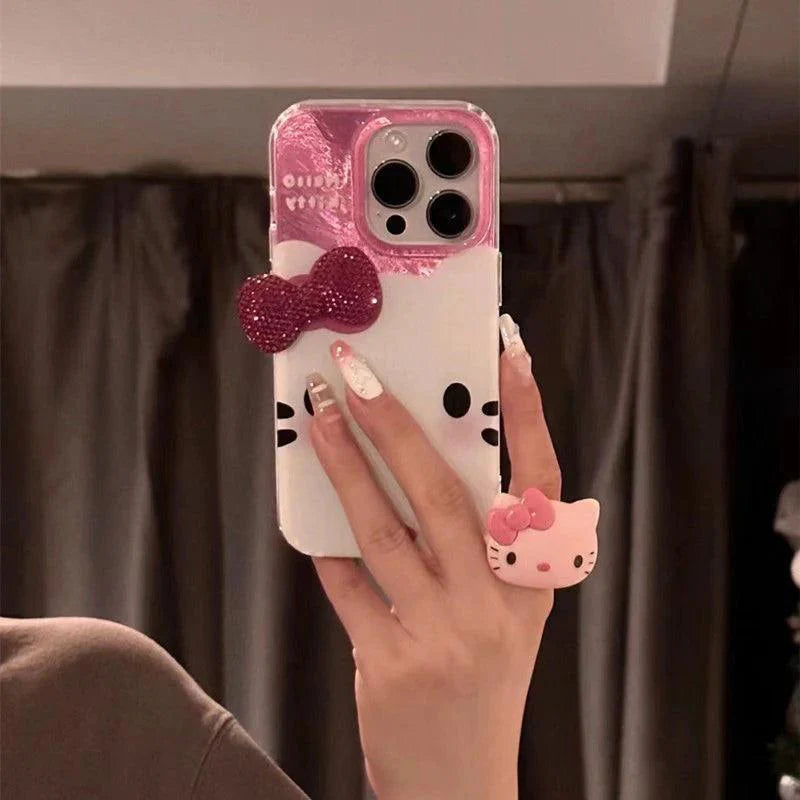 HelloKitty Shimmering Phone Case with Bow - Blind Box Mall