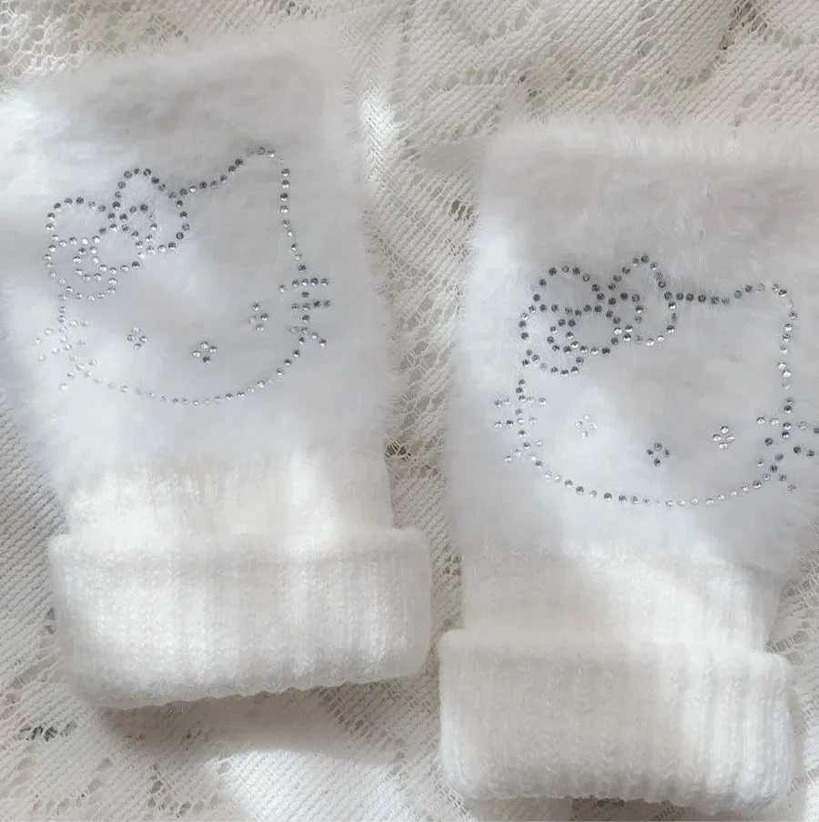 Shine Kitty Fingerless Gloves - Blind Box Mall