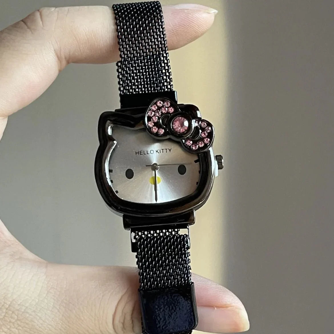 Hello Kitty Rhinestone Bow Golden Hour Watch - Blind Box Mall