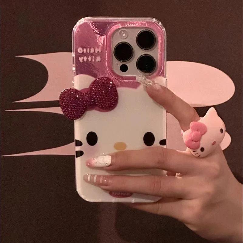 HelloKitty Shimmering Phone Case with Bow - Blind Box Mall